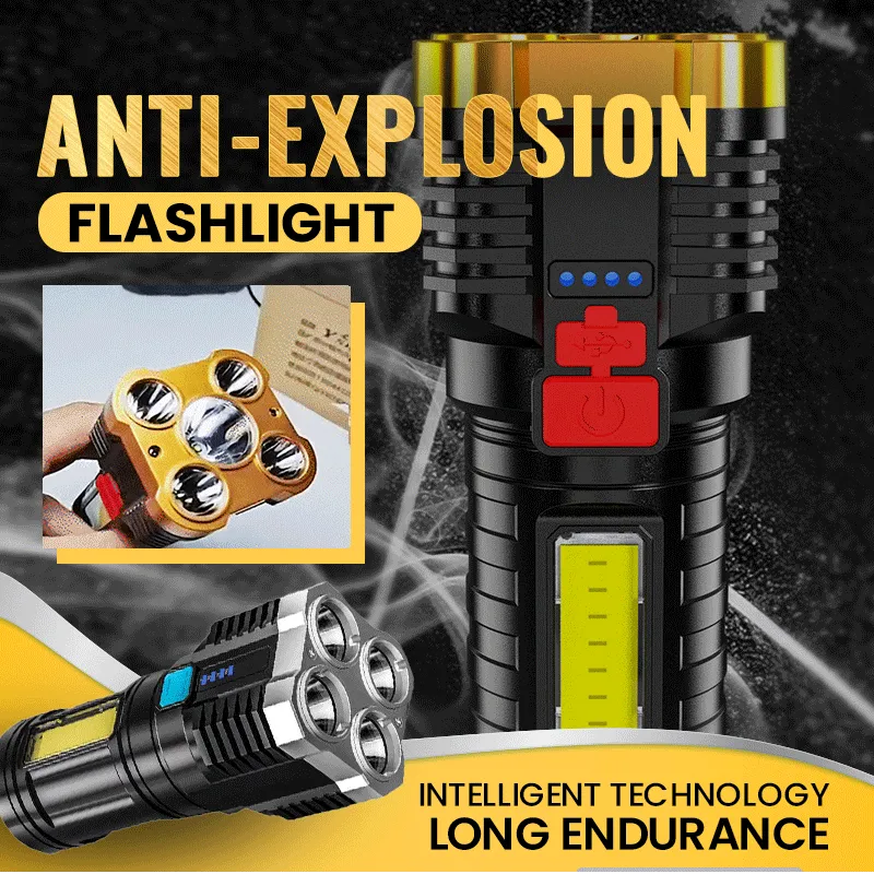 100000lumens Five Nuclear Anti-explosion Powerful Flashlight Nitecore Lantern High Power Led Torch Rechargeable Lamp with COB Side Light