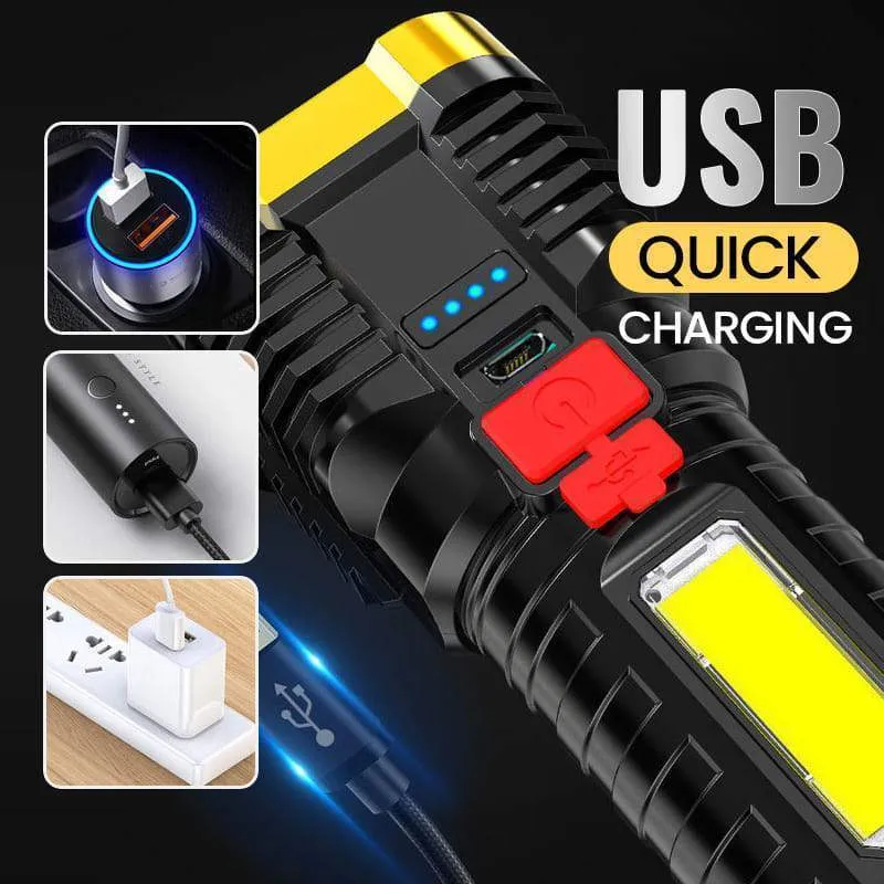 100000lumens Five Nuclear Anti-explosion Powerful Flashlight Nitecore Lantern High Power Led Torch Rechargeable Lamp with COB Side Light