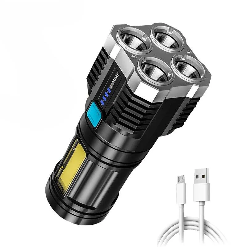 100000lumens Five Nuclear Anti-explosion Powerful Flashlight Nitecore Lantern High Power Led Torch Rechargeable Lamp with COB Side Light