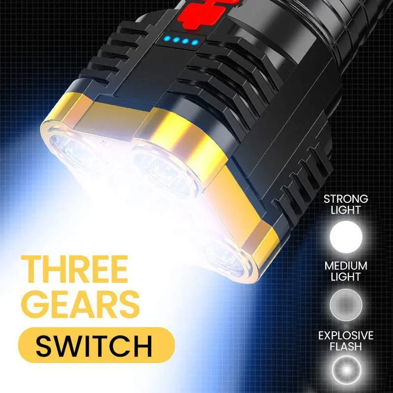 100000lumens Five Nuclear Anti-explosion Powerful Flashlight Nitecore Lantern High Power Led Torch Rechargeable Lamp with COB Side Light