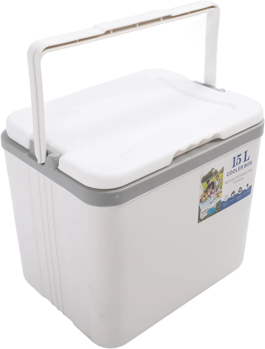 15L Insulated Portable Cooler Box, Food Grade EPS Material, Efficient Cooling, Lightweight and to Carry, Ideal for Outdoor Camping Picnic Fishing or Commercial Stall