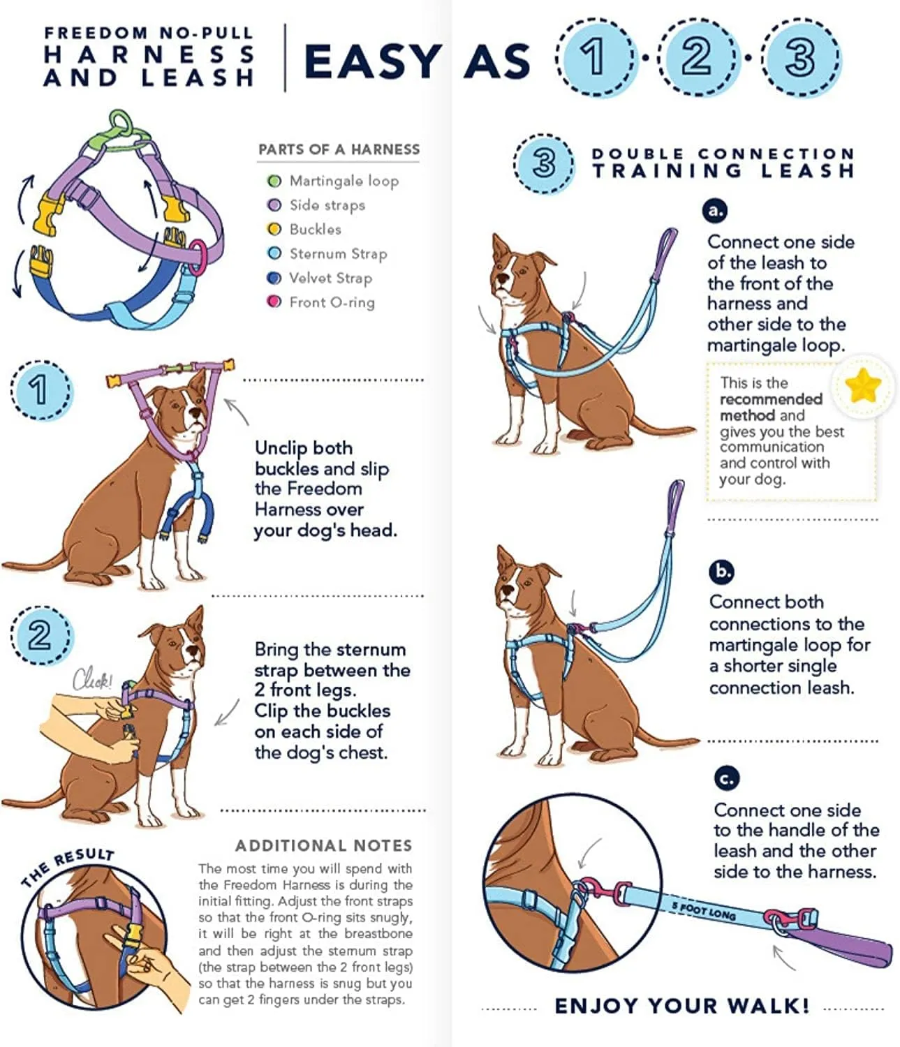 2 Hounds Design Freedom No Pull Dog Harness, Adjustable Harness, Easy Walking & Comfortable Control, Fits Small, Medium & Large Dogs, Solid Colors, Made in USA, 1" MD, Kelly Green