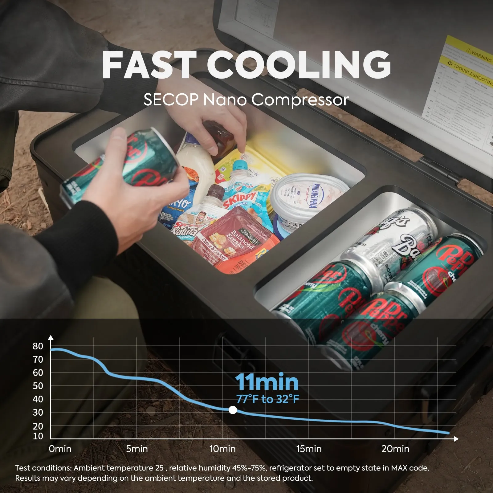 21QT APL20 Black Aluminum Freezer With PB1000 Power Station | ICECO