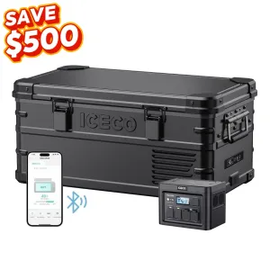21QT APL20 Black Aluminum Freezer With PB1000 Power Station | ICECO