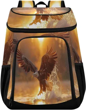28L Cooler Backpack for Men Women - Predatory Hawk Pattern Leakproof Cooler Bag Insulated Portable Backpack Coolers for Picnic Hiking Camping Beach