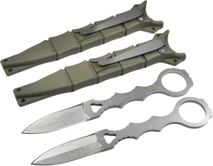 2Pcs 6.7" Tactical Fixed Blade Knife with Sheath,EDC Knife Spear Point Serrated Edge Blade Stonewash with Pocket Cip For Camping Hunting Hiking Fishing1