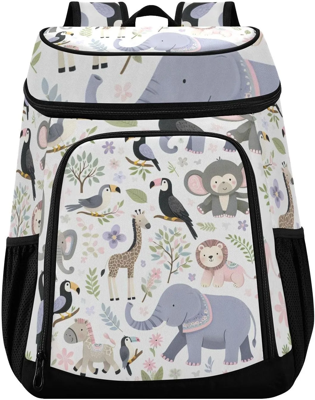 36 Cans Cooler Backpack Cute Jungle Animals Insulated Backpack Cooler Bag Leakproof Lunch Backpacks for Beach Picnic Trip Hiking Camping
