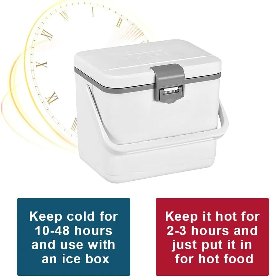 4.5L Insulated Portable Cooler for Beach, Small Cooler for Ice Lunch Car Refrigerator Box with Heavy Duty Handle Great for Picnic Camping Tailgating Groceries Boating
