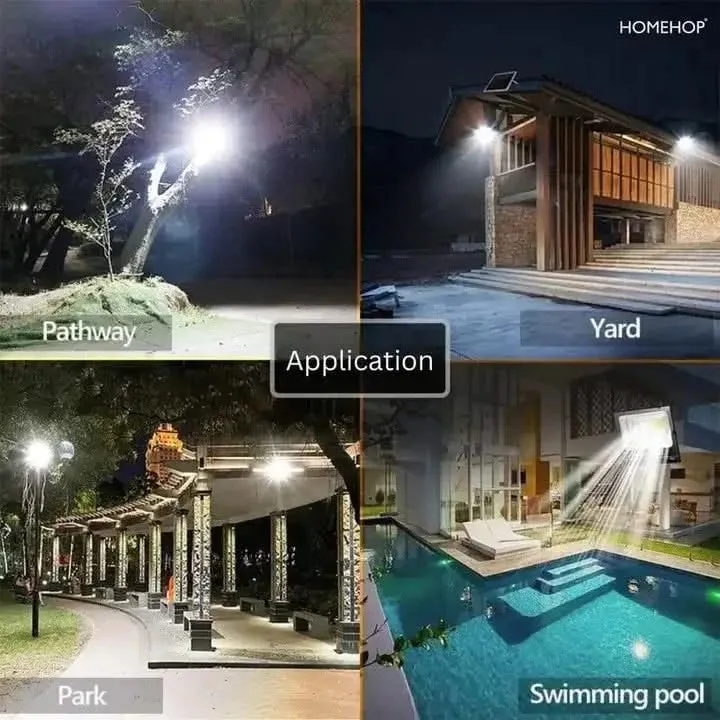 50W solar LED flood light waterproof for outdoor for Home Garden Wall Compound Patio Automatic with Remote Control (Renewed)