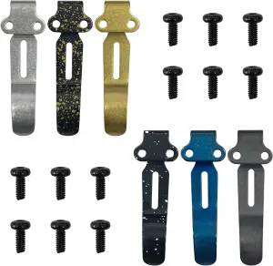 6 Pcs Deep Carry Pocket Clip with Screws, Stainless Steel Pocket Knife Clip Replacement for Benchmade Bugout 535 and Most Benchmade Knives, DIY Folding Knives