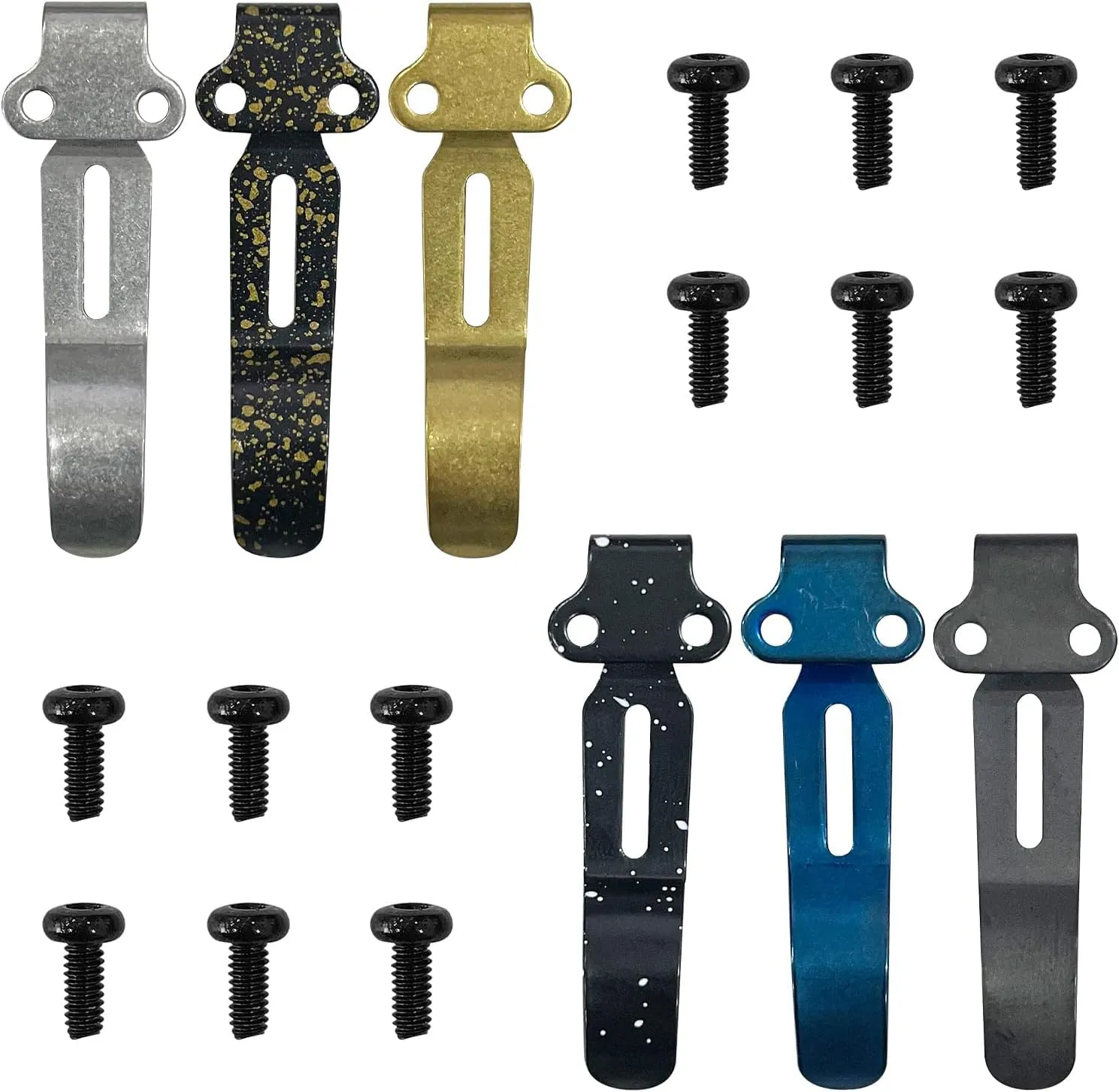 6 Pcs Deep Carry Pocket Clip with Screws, Stainless Steel Pocket Knife Clip Replacement for Benchmade Bugout 535 and Most Benchmade Knives, DIY Folding Knives