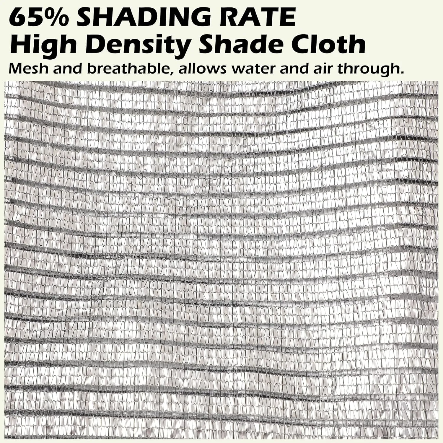 65% Aluminum Foil Shade Cloth with Grommets Mesh Sun Block Fabric Cover Canopy Sun Reflect Pet Shade Garden 8ft x 12ft