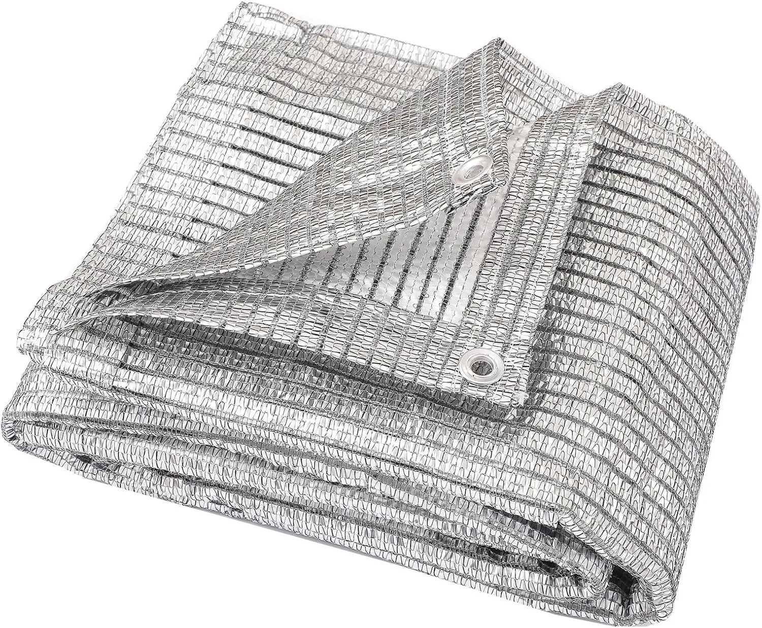 65% Aluminum Foil Shade Cloth with Grommets Mesh Sun Block Fabric Cover Canopy Sun Reflect Pet Shade Garden 8ft x 12ft