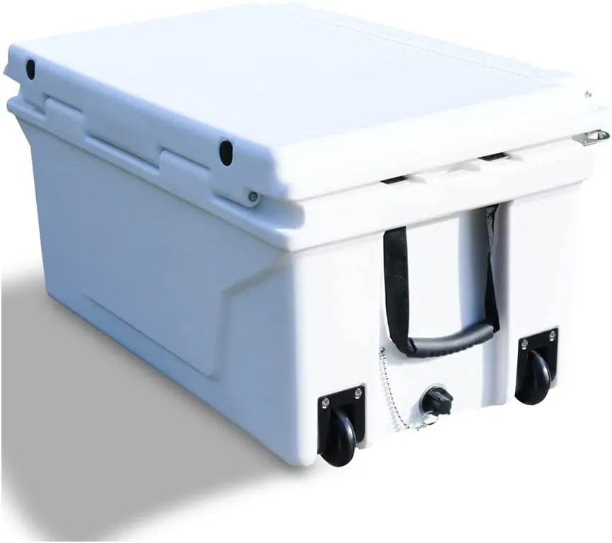 65 Quart Ultra-Light Wheeled Cooler, Insulated Cooler with Wheels and Handles, Portable Ice Chest Box for Beach, Drink, Camping, Picnic, Fishing, Boat, Barbecue, Keeps Ice Up to 5 Days