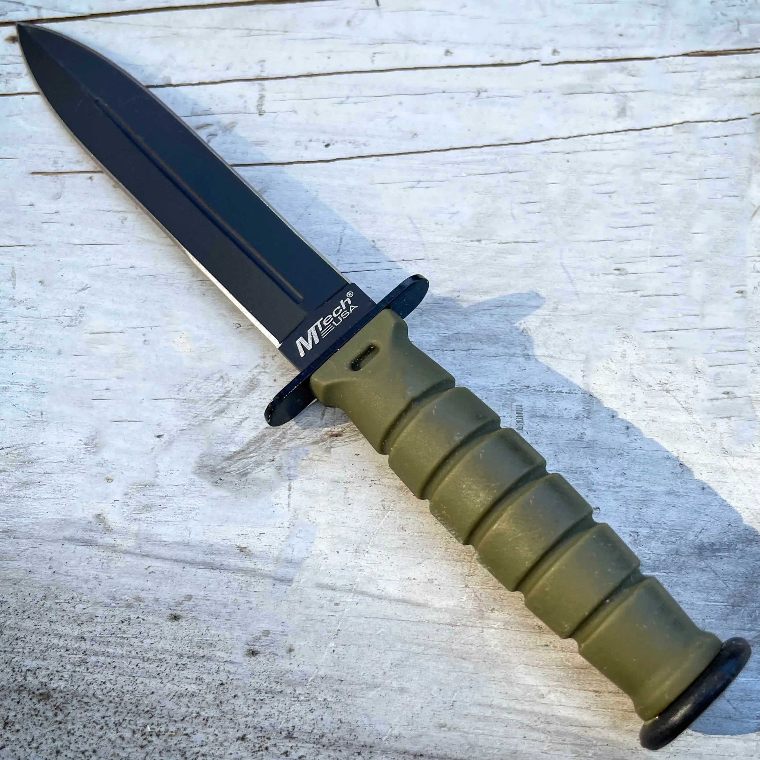 6" Military Kabai Tactical Combat FIXED Black Neck Knife w/ Chained Sheath