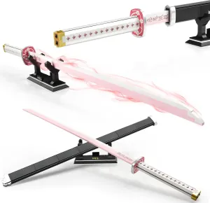 706pcs,39inch Demon Slayer Sword Building Sets for Kids,Tsuyuri Kanao Sword Buildings Toys with Scabbard and Stand,Demon Slayer Katana Collectible Building Blocks Anime Gift for Adult & Girls 8-14