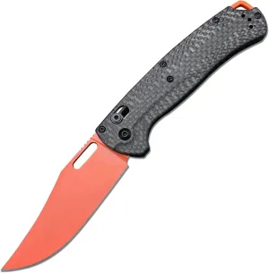 8 In Folding Pocket Knives, Lock Knife, Thumb Hole Manual Open Hunting Knife, D2 Orange Blade, Carbon Fiber Handles with Pocket Clip for Outdoors, Camping (black)