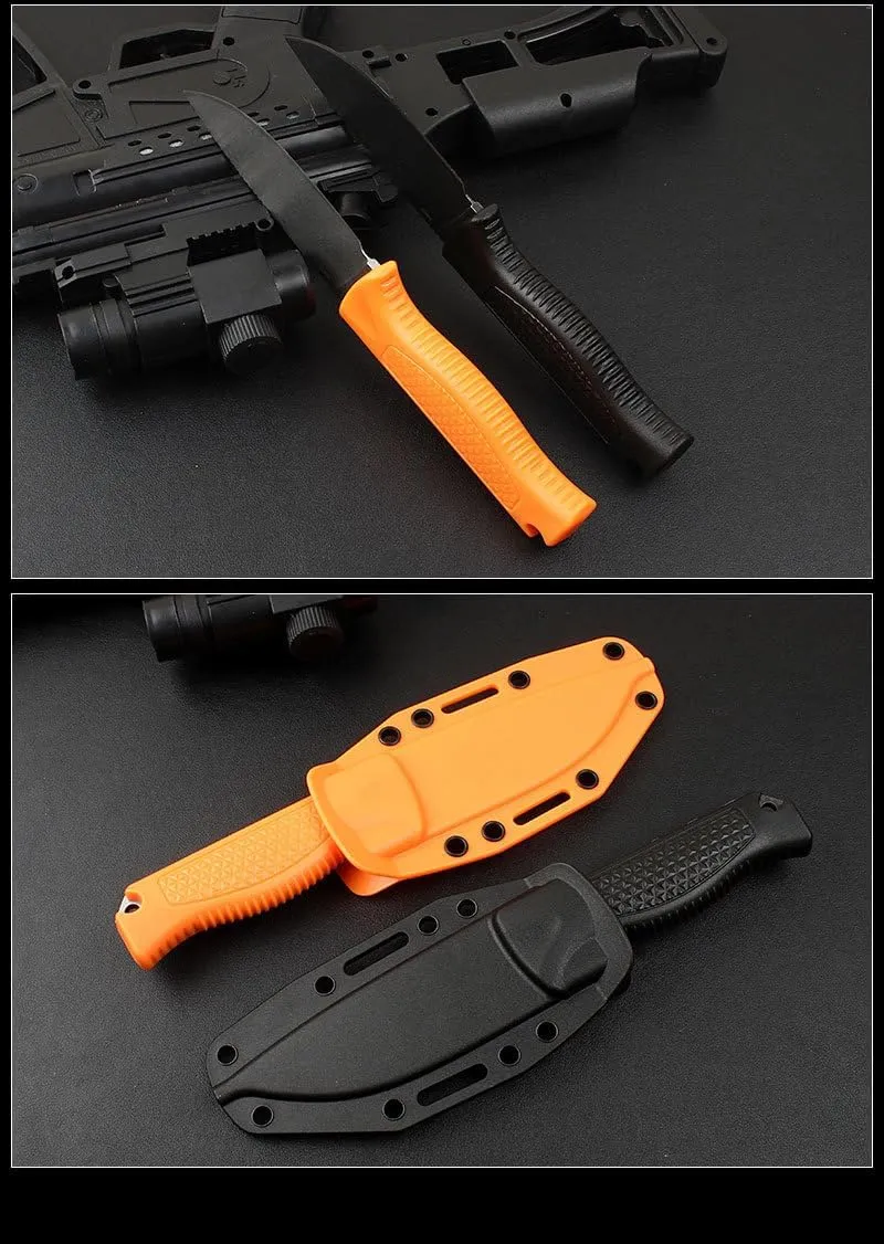 8.66 inch fixed blade knife, CPM-S30V steel blade, nylon fiberglass handle, full Tang EDC tool straight knife, used for work camping survival (Orange)