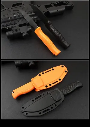 8.66 inch fixed blade knife, CPM-S30V steel blade, nylon fiberglass handle, full Tang EDC tool straight knife, used for work camping survival (Orange)
