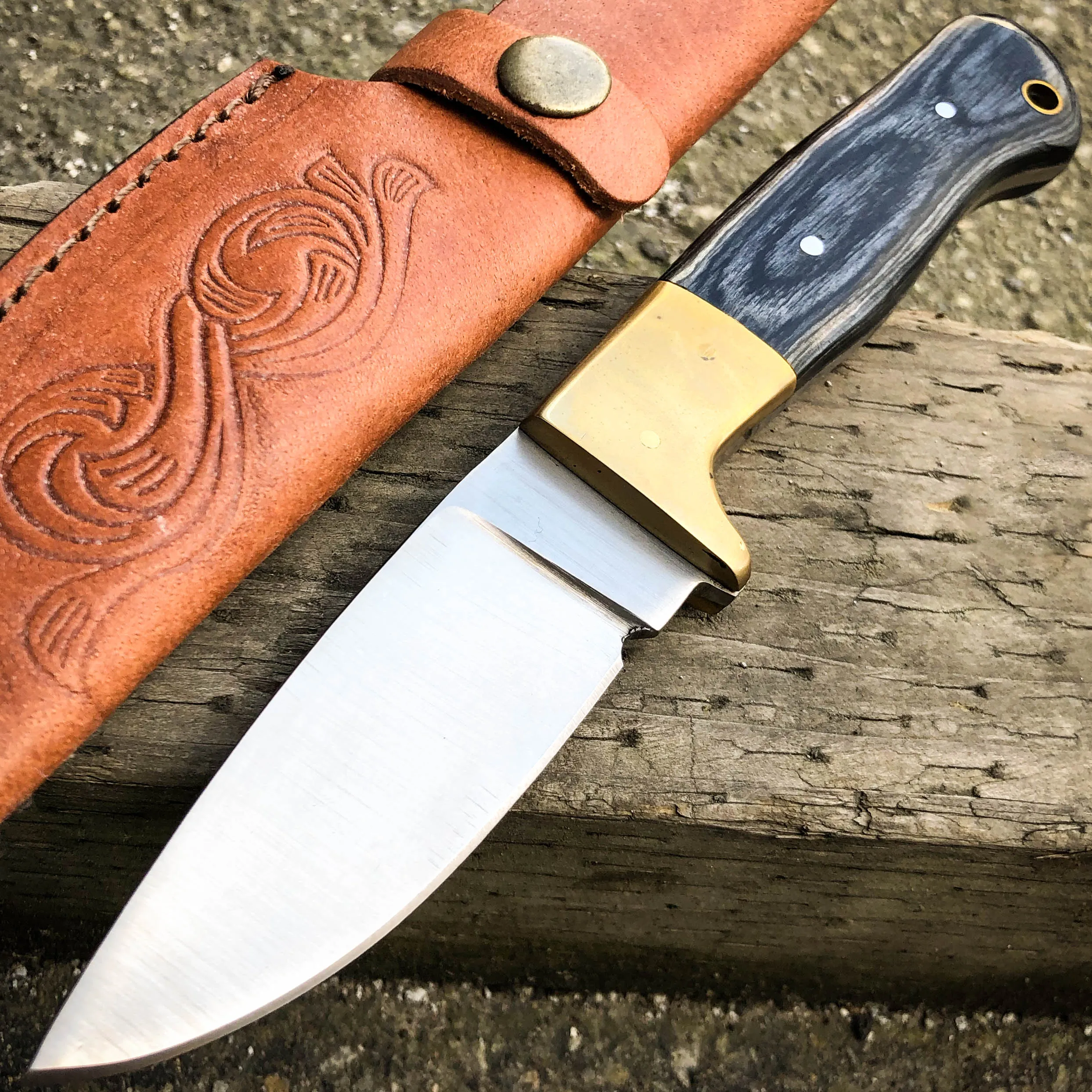 8" Clip Point Skinner Hunting Survival Skinning FIXED BLADE Knife Full Tang NEW