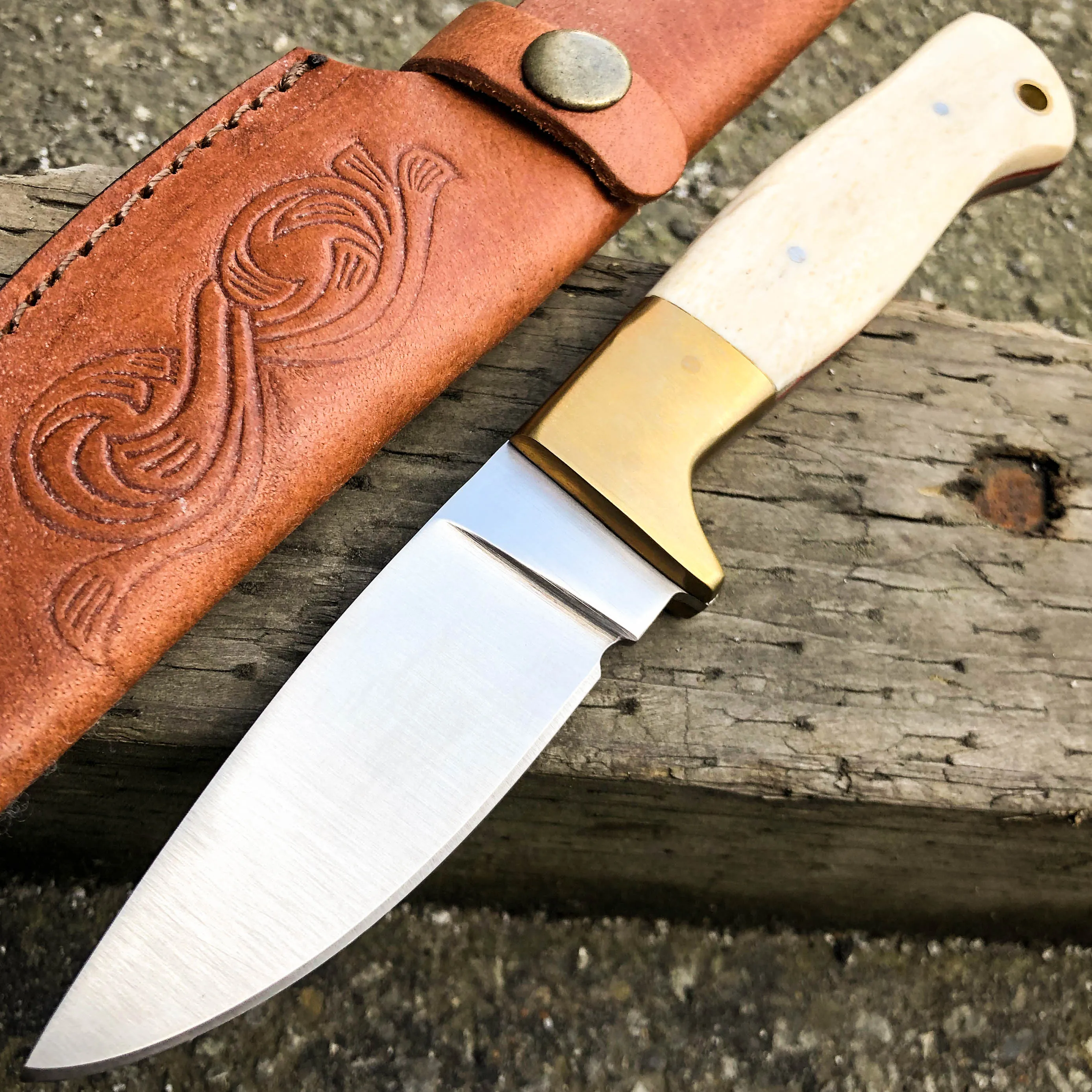 8" Clip Point Skinner Hunting Survival Skinning FIXED BLADE Knife Full Tang NEW