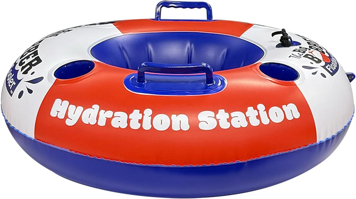 AccuSharp Hydration Station Inflatable Cooler Float, Fits Big Bobber Cooler, 4 Cup Holders, Floating Device Only, Mesh Bottom & Rope Ties, Ideal for Tubing, Boating & Poolside Fun
