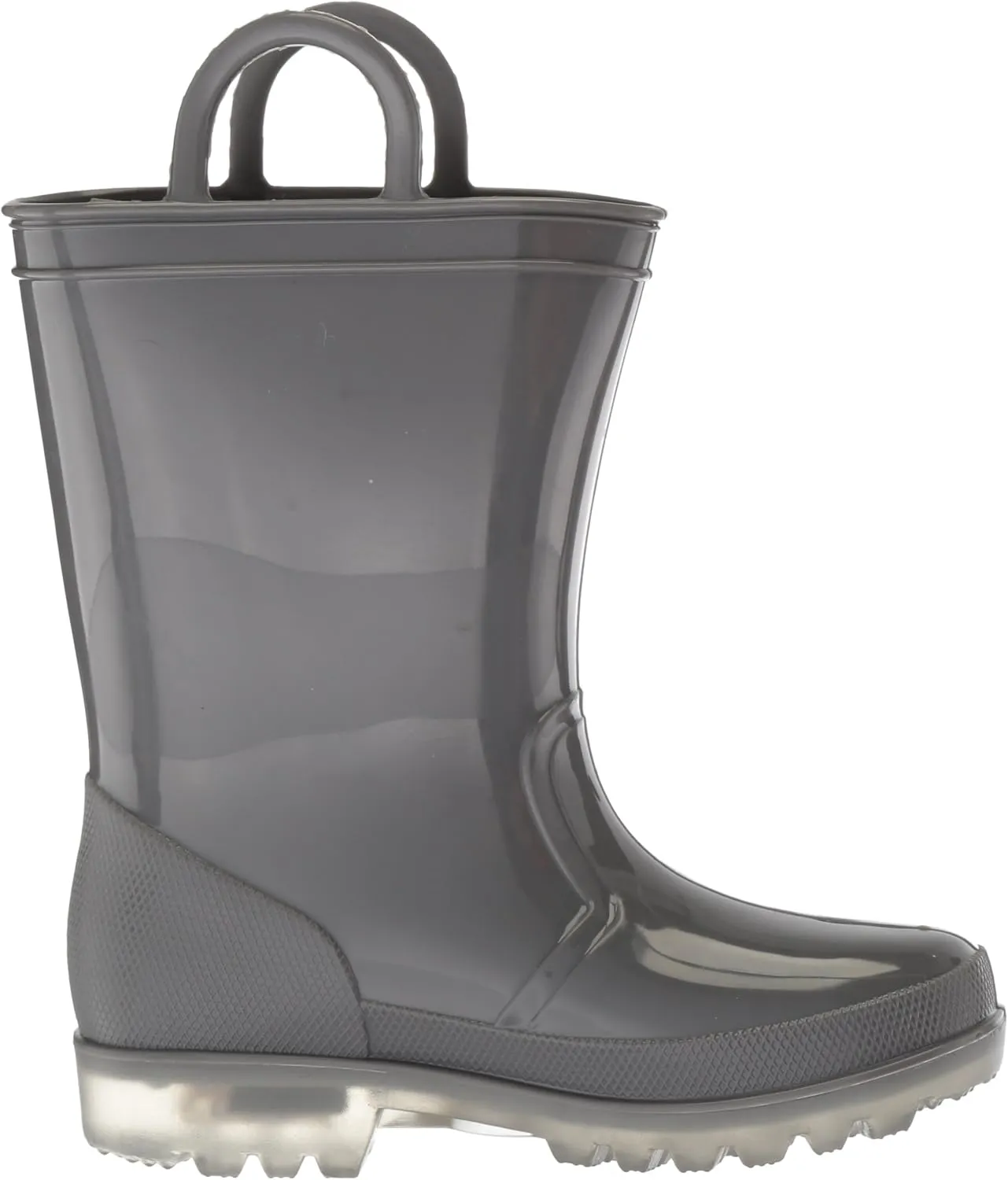 Ad Tec kids Light up Waterproof Rain Boot, Light weight Non Slip Durable PVC Boot with Handles