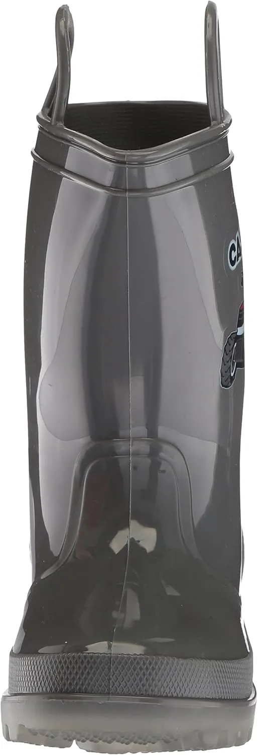 Ad Tec kids Light up Waterproof Rain Boot, Light weight Non Slip Durable PVC Boot with Handles