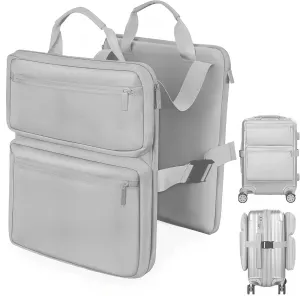 Add-a-Bag Luggage Strap – Luggage Harness, Luggage Organizer for Hanging Extra Bag, Hands-Free Multi Travel Accessory for Business Trips & Vacations, Fits Most Suitcases & Laptop (Gray)