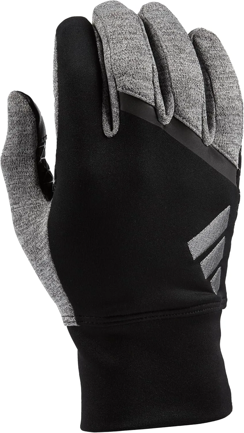 adidas Winter Performance GO 2.0 Reflective Glove with Multiple Touchscreen Conductivity Points, Black/Gray