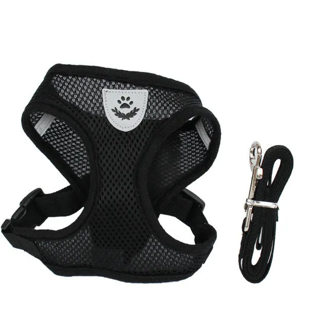 Adjustable Cat Or Dog Harness And Leash Set