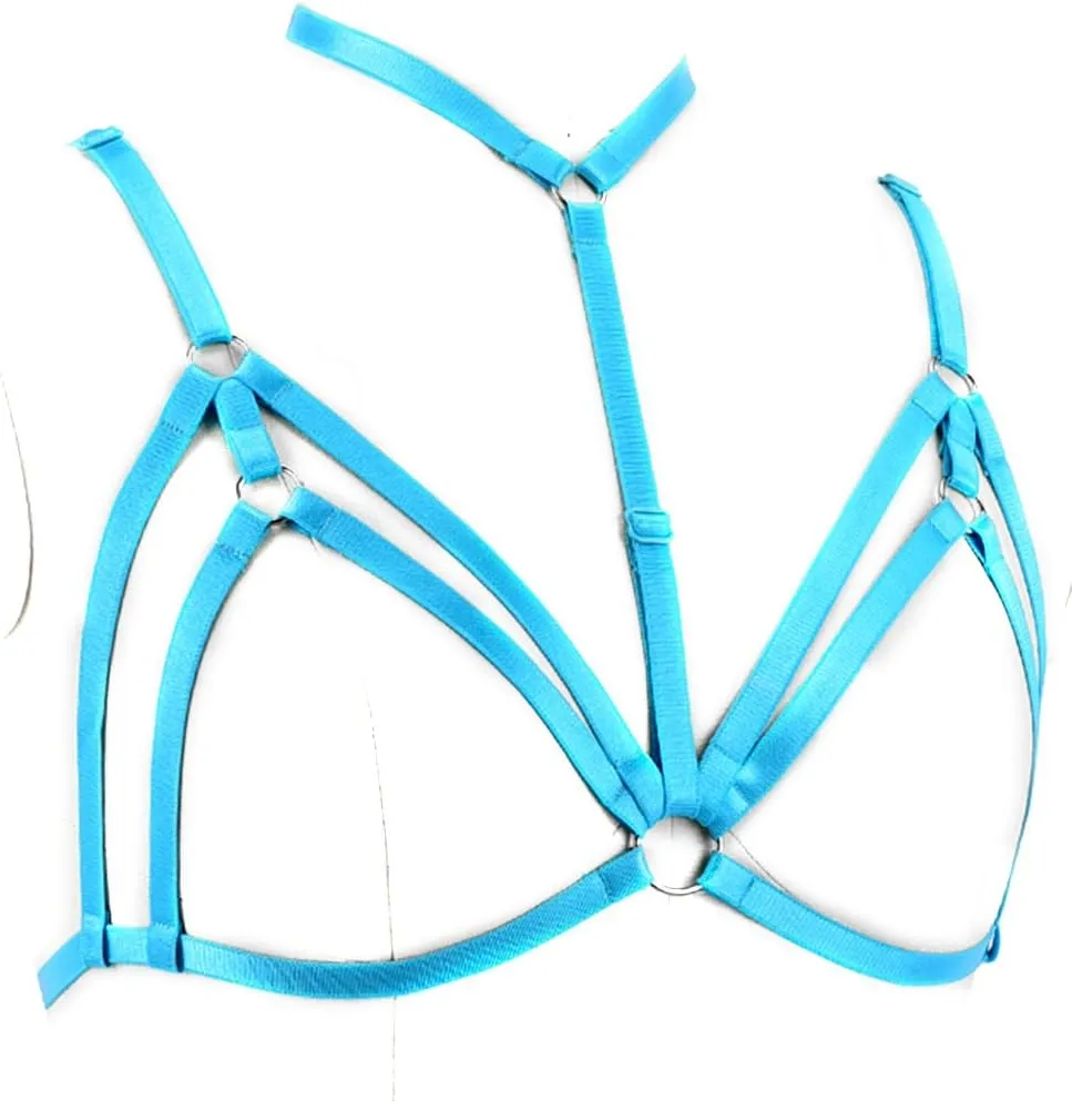 Adjustable Plus Size Punk Gothic Clothing Carnival Party Body Harness Bra Women Caged Bralette