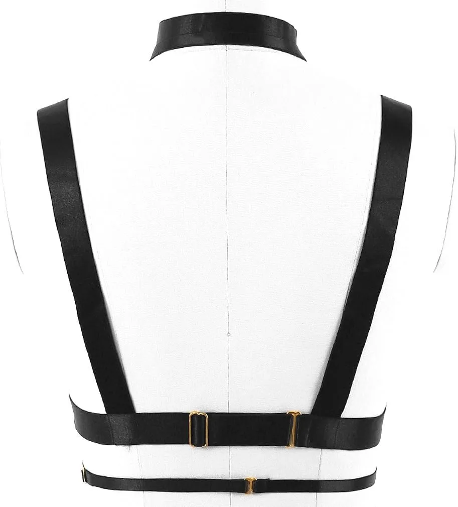 Adjustable size Gothic punk Women Bralette Clothing Carnival Party Harness Bra Top Lingerie cage