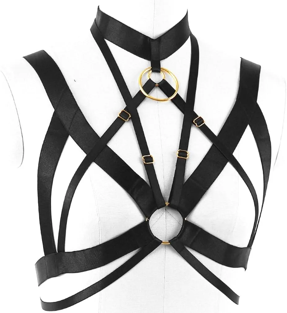 Adjustable size Gothic punk Women Bralette Clothing Carnival Party Harness Bra Top Lingerie cage