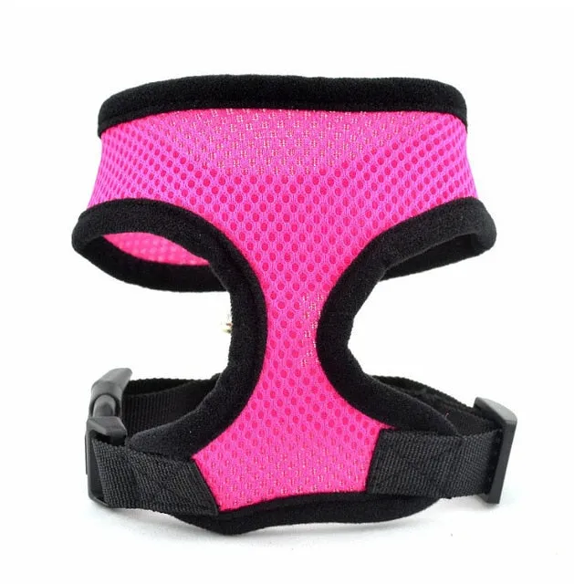 Adjustable Soft Breathable Dog Harness Nylon Mesh Vest Harness Collar