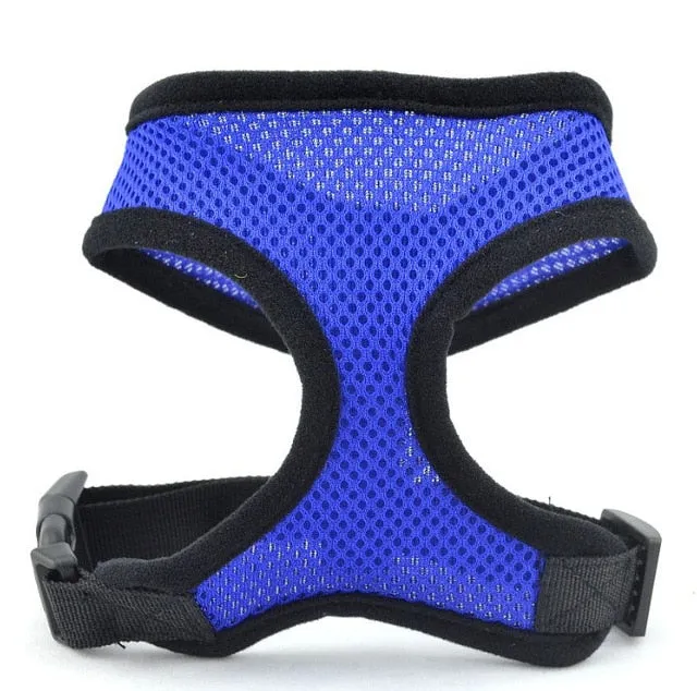 Adjustable Soft Breathable Dog Harness Nylon Mesh Vest Harness Collar