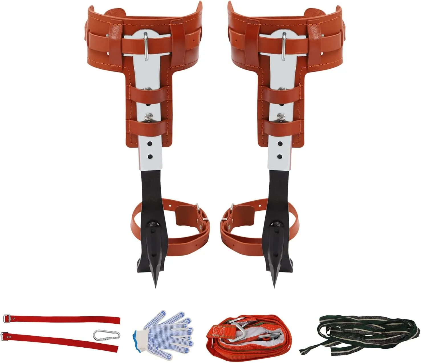 Adjustable Tree Climbing Spikes, Tree Climbing Gear, Tree Climbing Equipment, Outdoor Tree Climbing Kit, Tree Climbing Spikes for Tree Work & Fruit Picking, 440lbs Load Capacity
