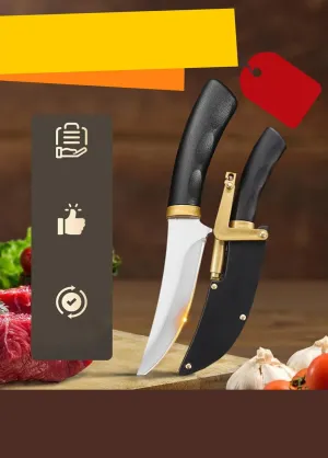 Adventure-Readycompact Knife, Full Tang Fixed Blade Knife, Fixed Blade Hunting Knife Set for Fruit Slicing, Package Opening, Adventure, Camping, Outdoor, Good Merry Christmas Gift (Black)