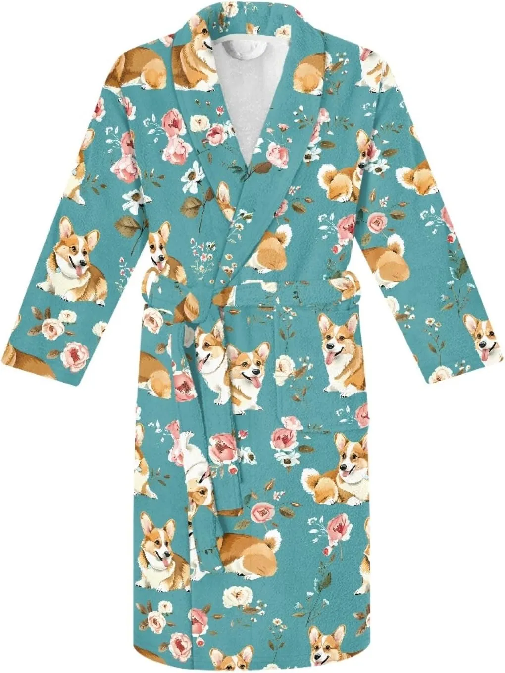 AFPANQZ Men's Bathrobe Big and Tall Full Length Sleepwear Long Sleeve Lightweight Pajama Shawl Robe with Pockets Nightgown
