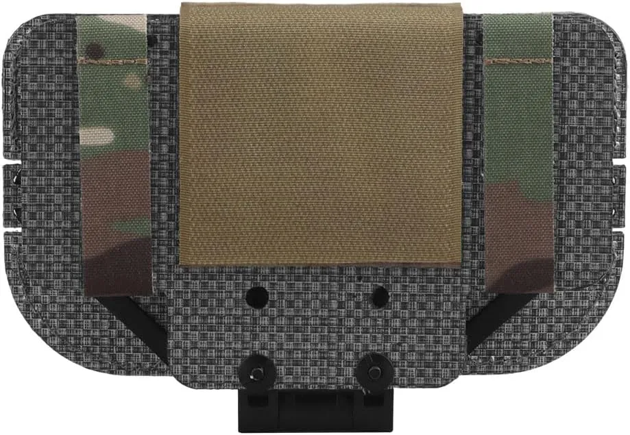 Airsoft Plate Carrier Molle Phone Carrier Outdoor Lightweight Navigation Board，Wide Angle Foldable Phone Holder Chest Rig Hovering Mount Tactical Vest Accessory (Camouflage)