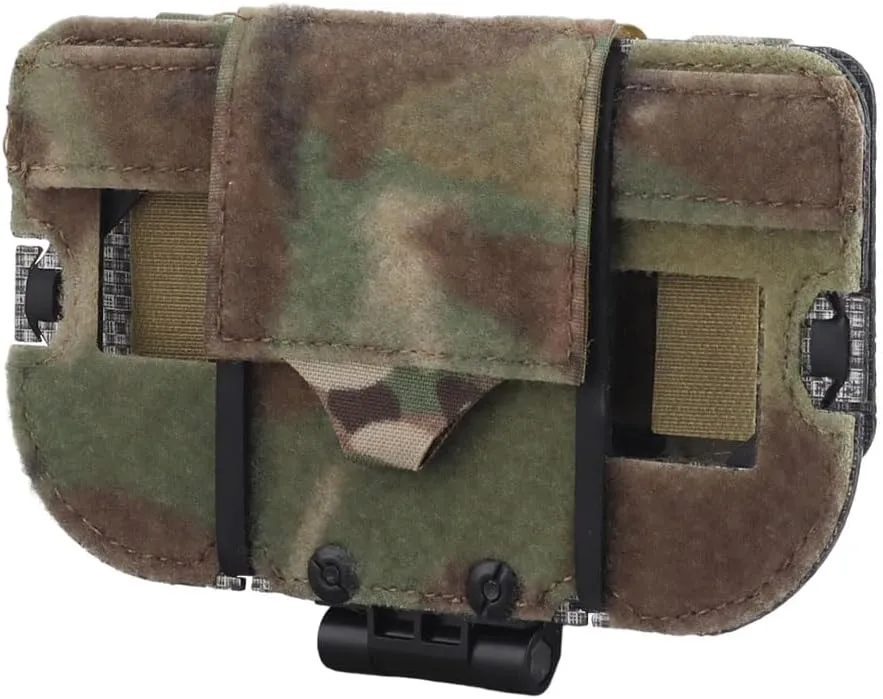 Airsoft Plate Carrier Molle Phone Carrier Outdoor Lightweight Navigation Board，Wide Angle Foldable Phone Holder Chest Rig Hovering Mount Tactical Vest Accessory (Camouflage)