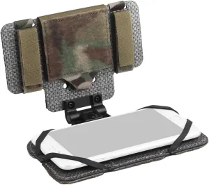 Airsoft Plate Carrier Molle Phone Carrier Outdoor Lightweight Navigation Board，Wide Angle Foldable Phone Holder Chest Rig Hovering Mount Tactical Vest Accessory (Camouflage)