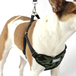 AKC Step-in Camo Dog Harness – No Pull Adjustable Vest with Dual D-Ring, Easy On/Off – Small, Medium, Large Sizes – Blue, Gray, Green
