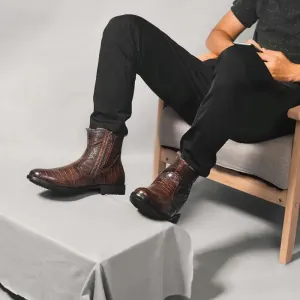 Alligator Leather Ankle Boots