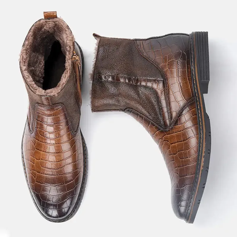 Alligator Leather Ankle Boots