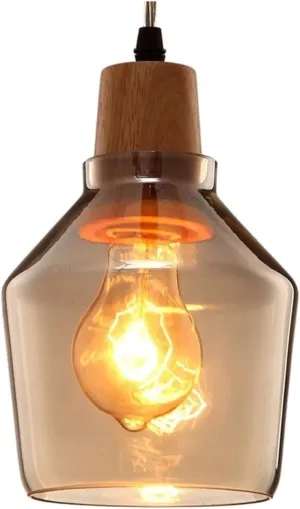 Amber Clear Glass Suspension Lamp Chandelier Retro Nostalgic E27 Light Edison E27 Hanging Lantern for Themed Bar Villa Restaurant Illumination Exterior Light Fixture