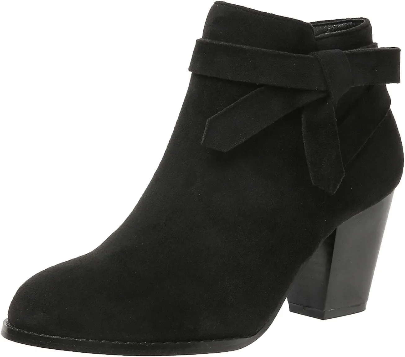 AMDBEL Fall Boots for Women 2024, Women's Ankle Boots Tie Knot Chelsea Pump Boots Closed Toe Stacked Heel Booties Shoes