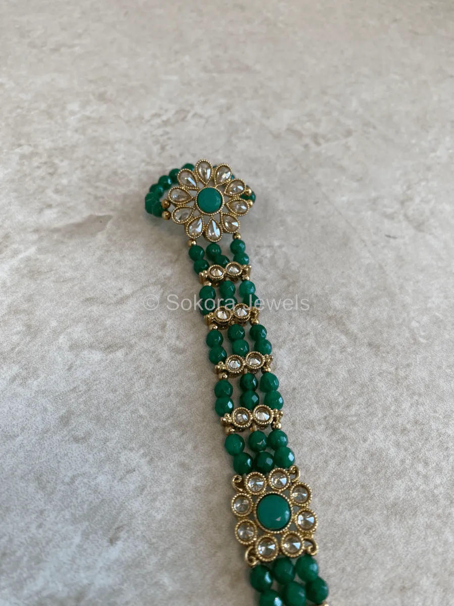 Antique Gold and Green Hand Harness