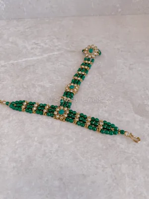 Antique Gold and Green Hand Harness