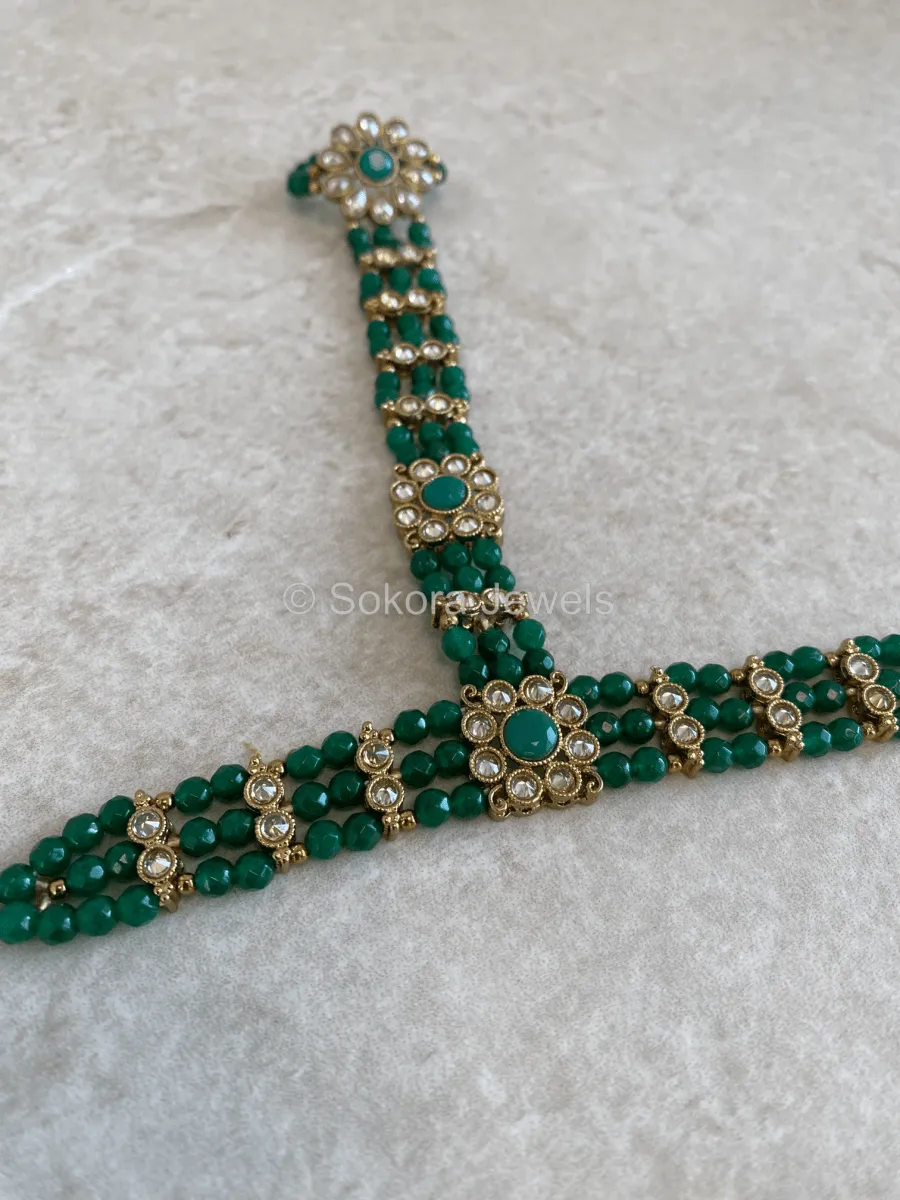 Antique Gold and Green Hand Harness